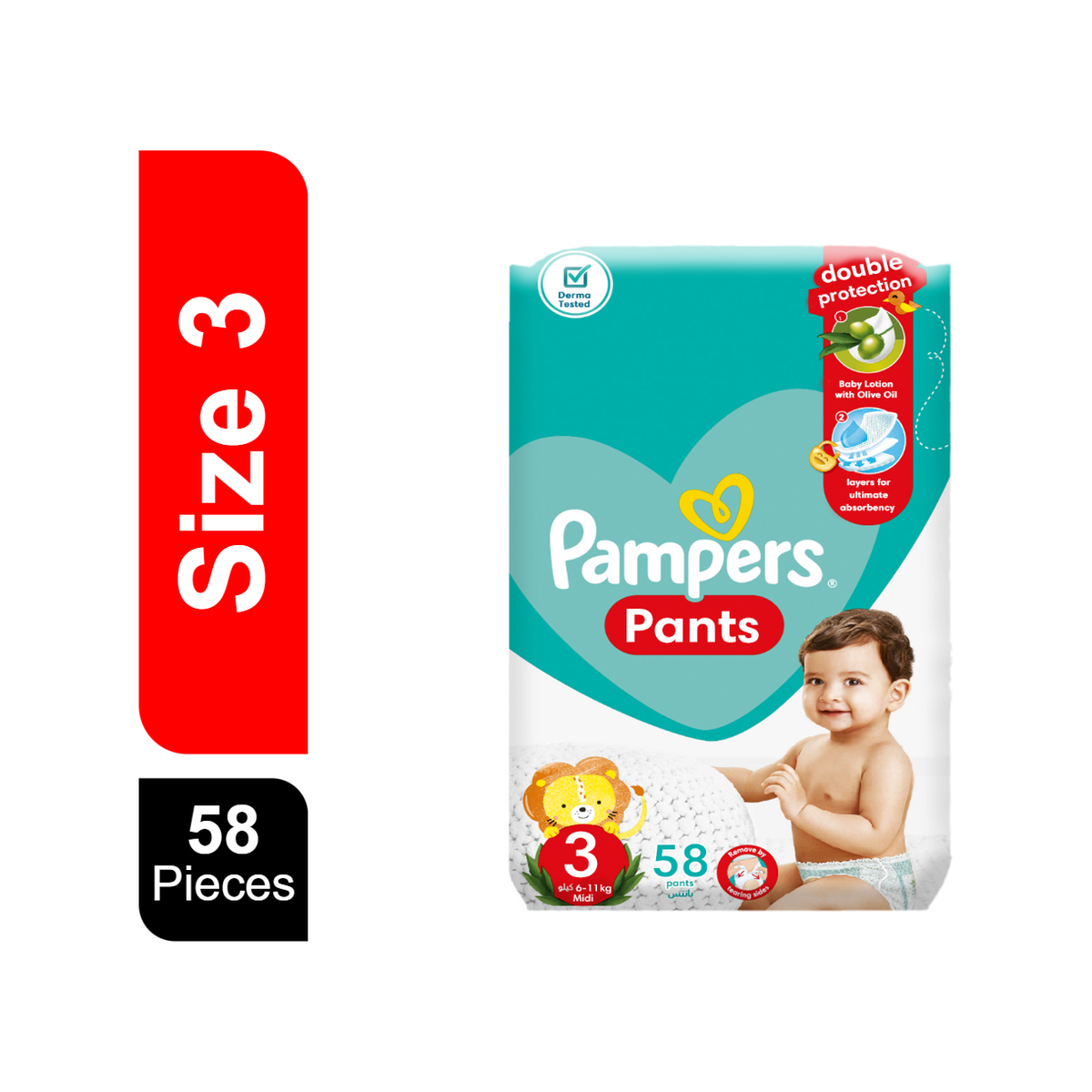 Pampers Pants Jumbo Size Midi 58 Pack Peekaboo