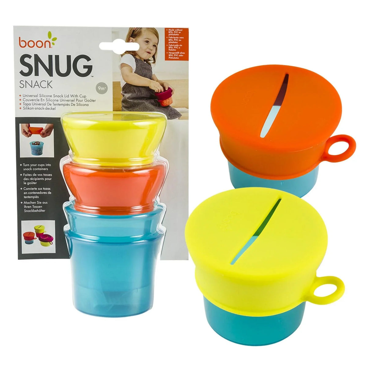 Boon - Snug Snack Containers With Stretchy Silicone Lids (Blue) main image 1
