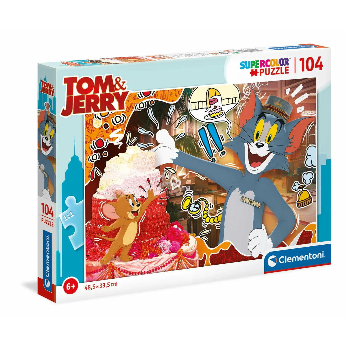 Clementoni Supercolor Tom And Jerry Cake Puzzle 104 Pieces 6Y+ - Peekaboo
