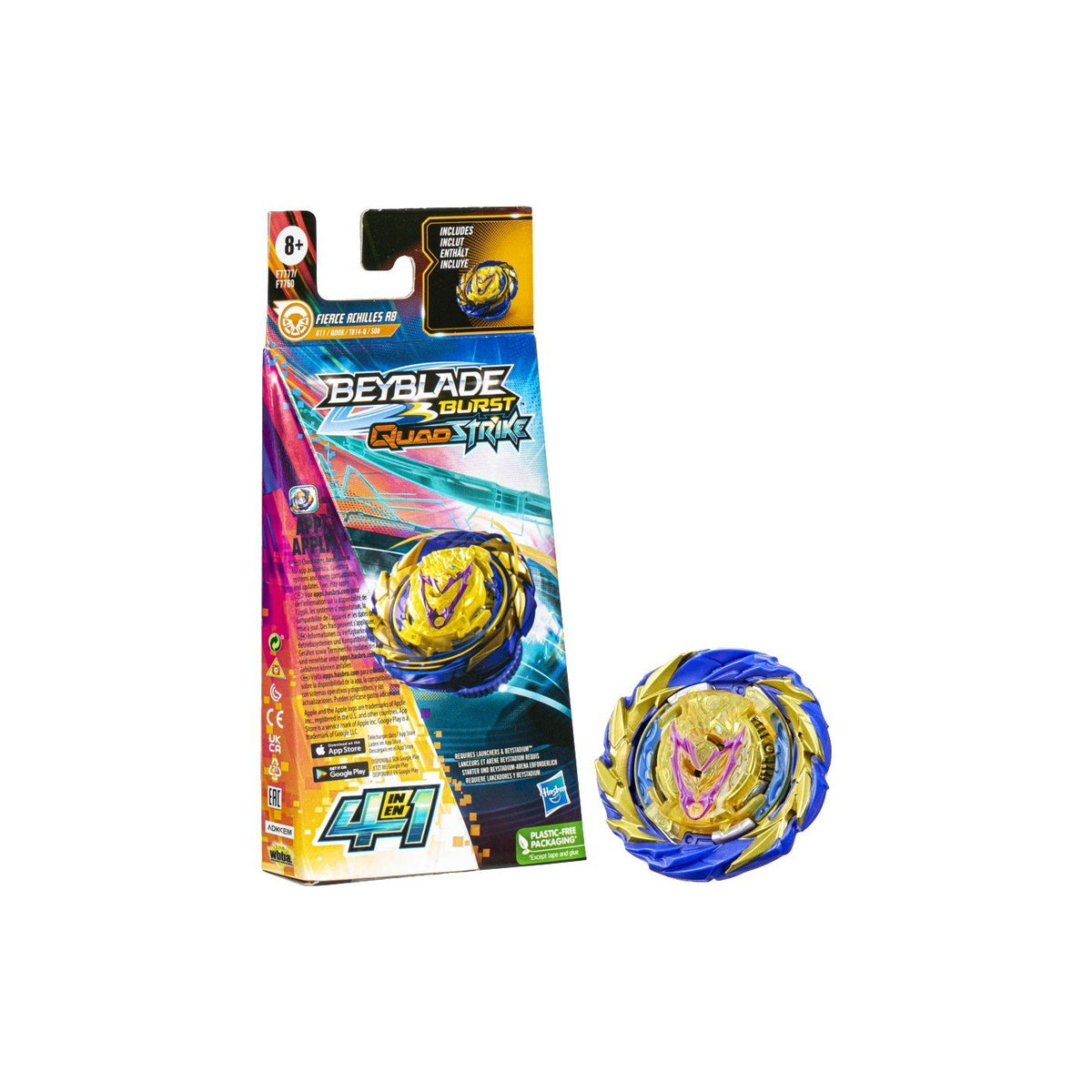 Hasbro Beyblade Burst Quad Strike Fierce Achilles Multicolor Age-