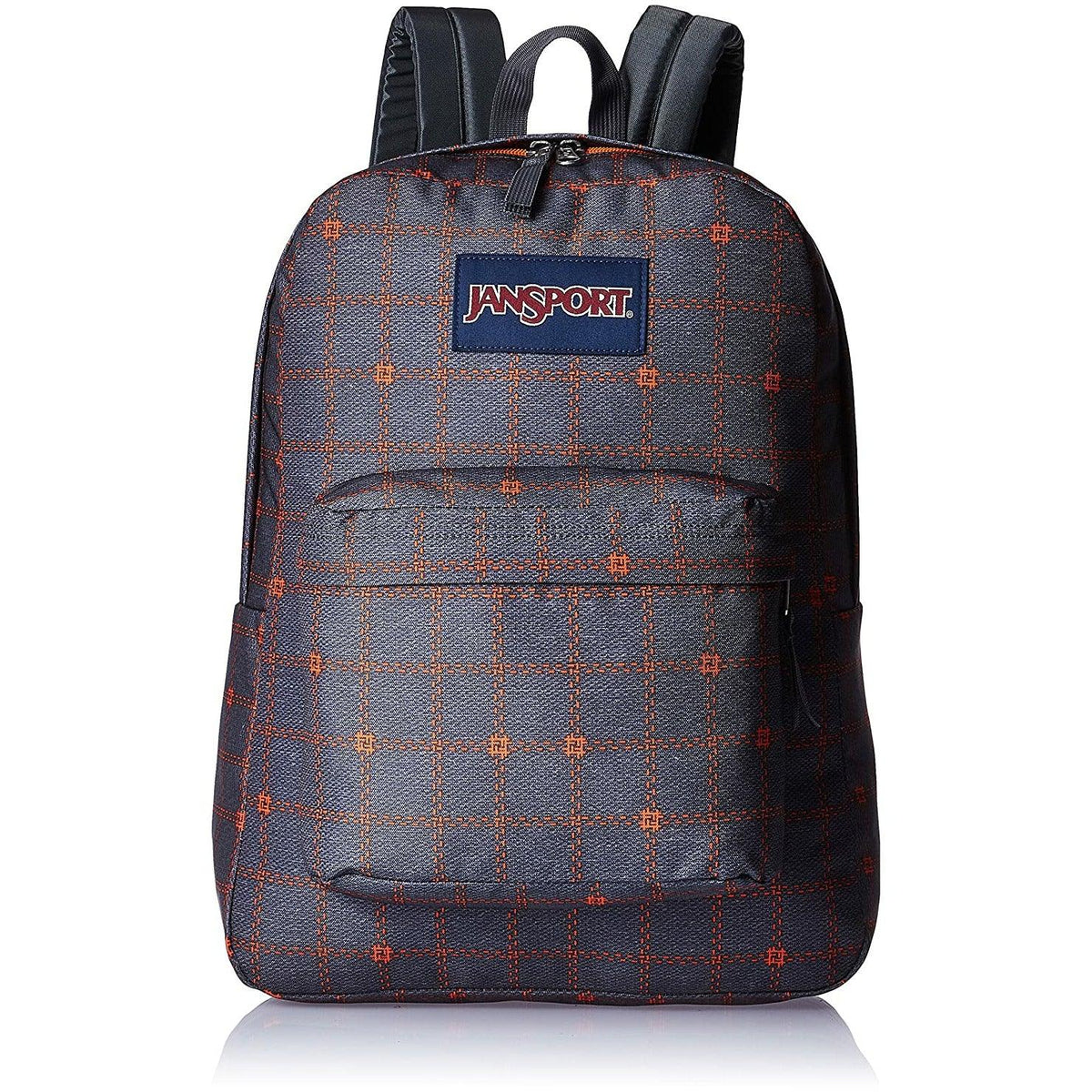 gray blue jansport backpack plaid Jansport Superbreak Shady Grey Stitch Plaid Age 4Y+ Unisex