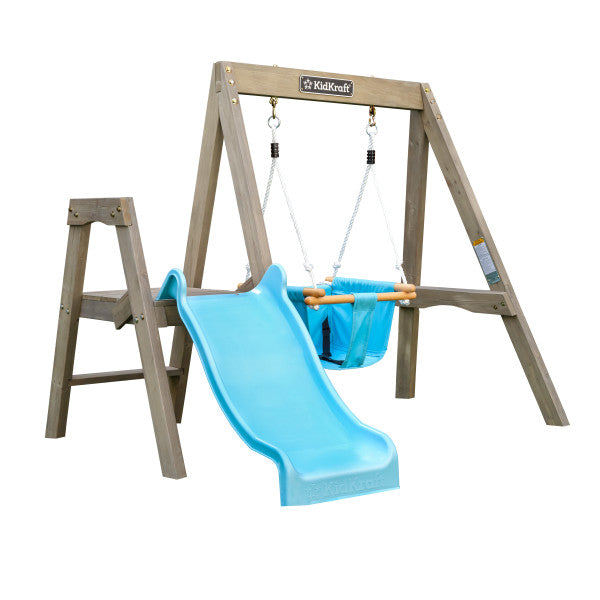 Kidkraft My First Swing +Slide Set Blue/Natural Brown Age- 18 Months to 3 Years (Holds upto 57 Kgs)