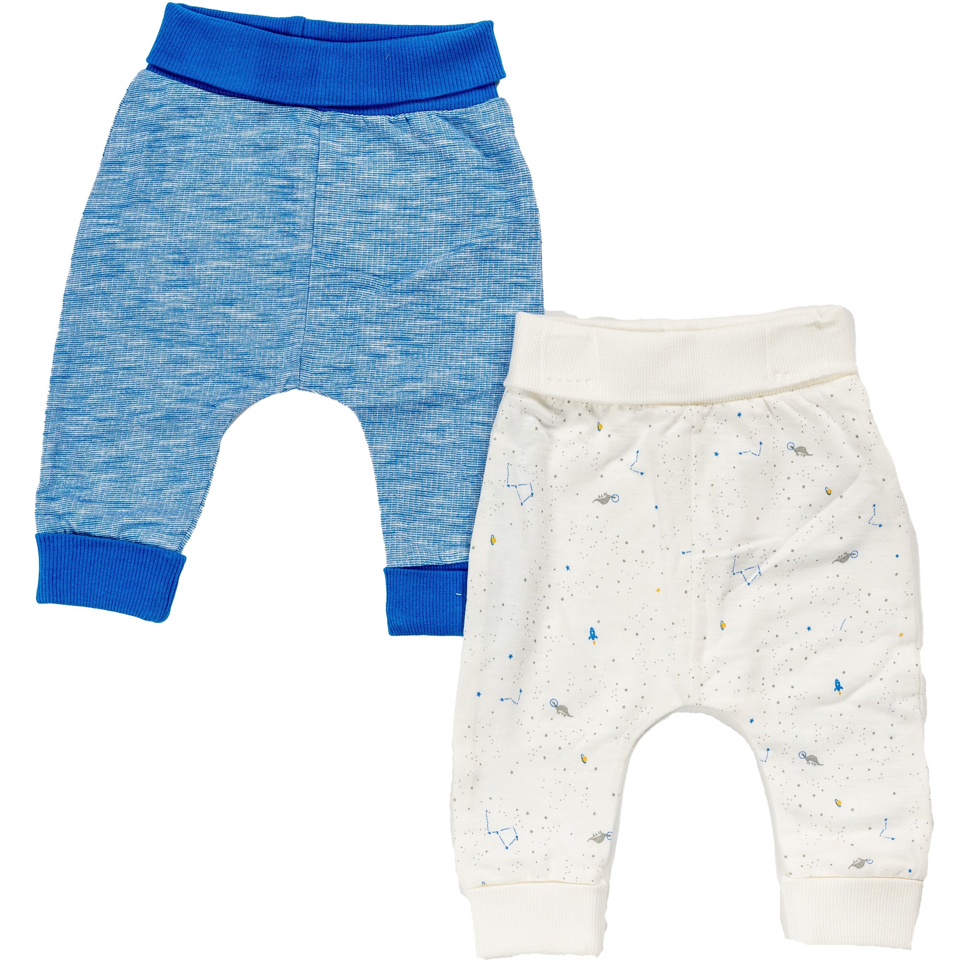 Mothercare A Roar Able Trouser Set of 2 Blue/White A496 Age- 3 Months to 24 Months