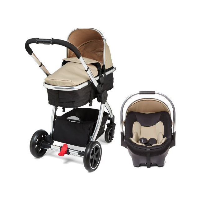Mothercare Journey 4 Wheel Pushchair Stroller Chrome/Sand Age- Newborn & Above (Holds upto 15 kgs)