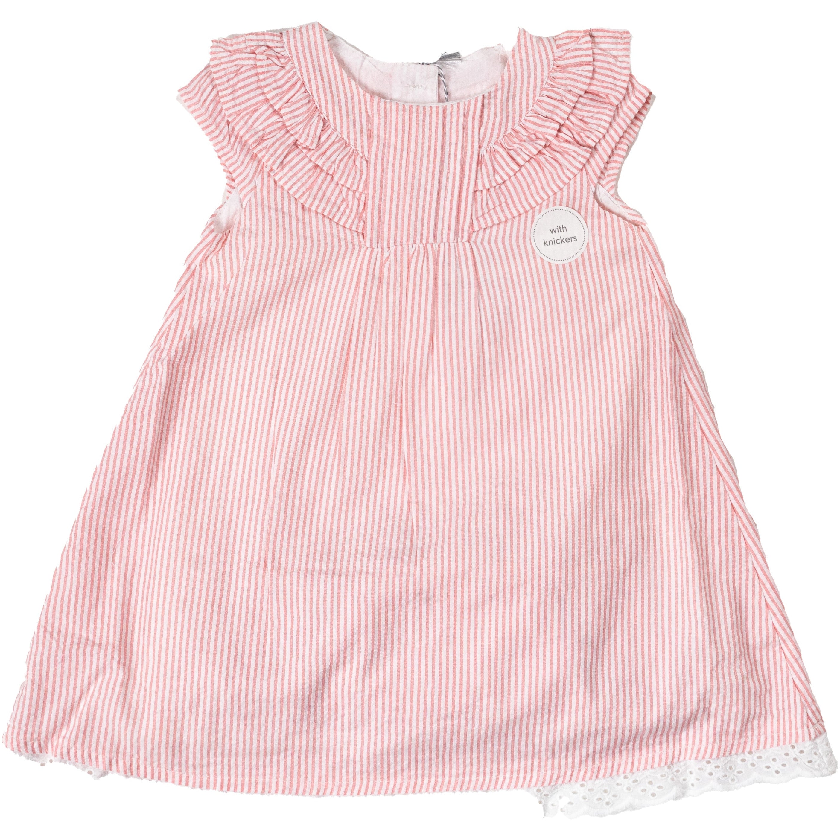 Mothercare Little Stripped Dress & Panty White/Pink A475 Age- Newborn to 24 Months