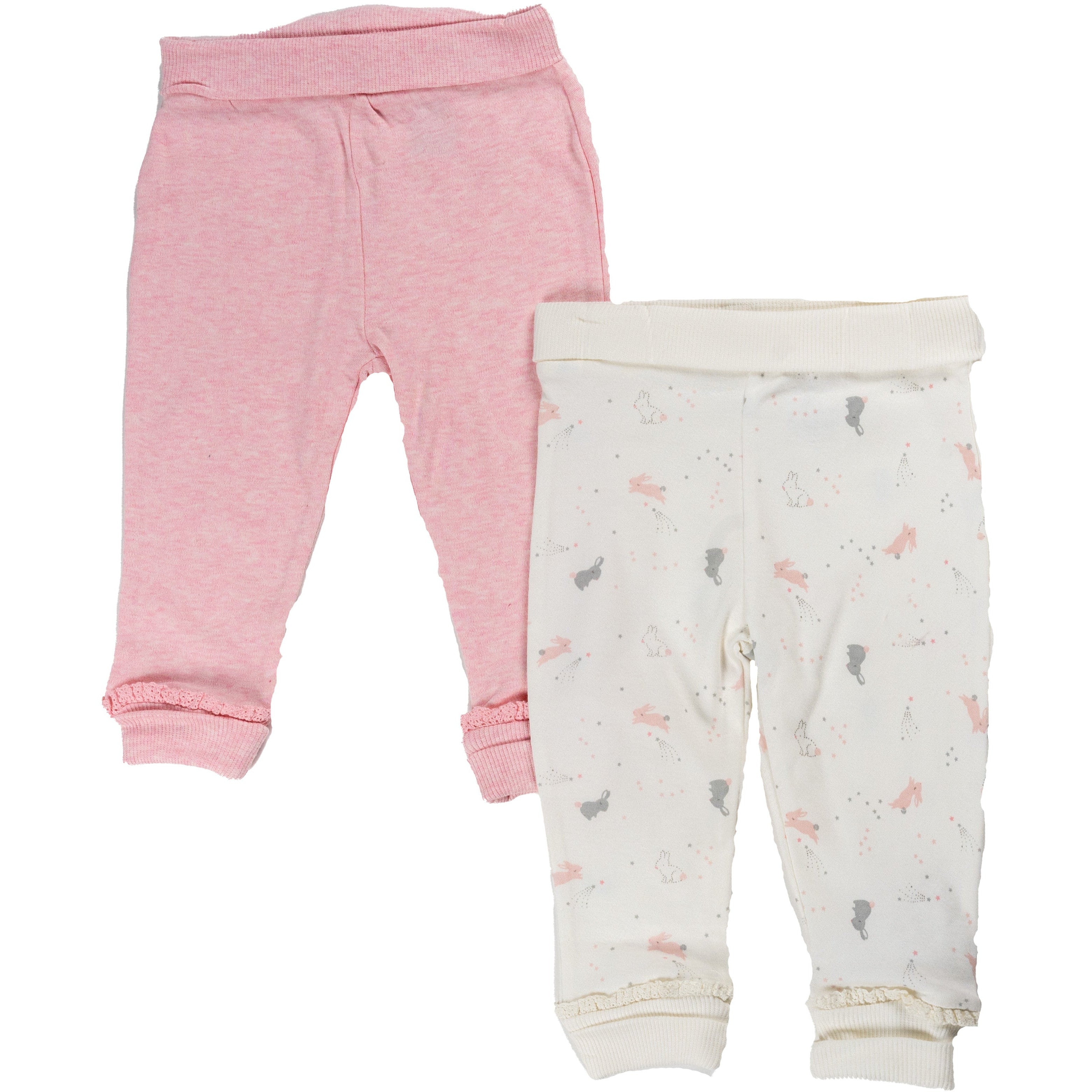Mothercare My First Girl Little Bunny Trouser Set of 2 Pink/White A478 Age- 3 Months to 24 Months