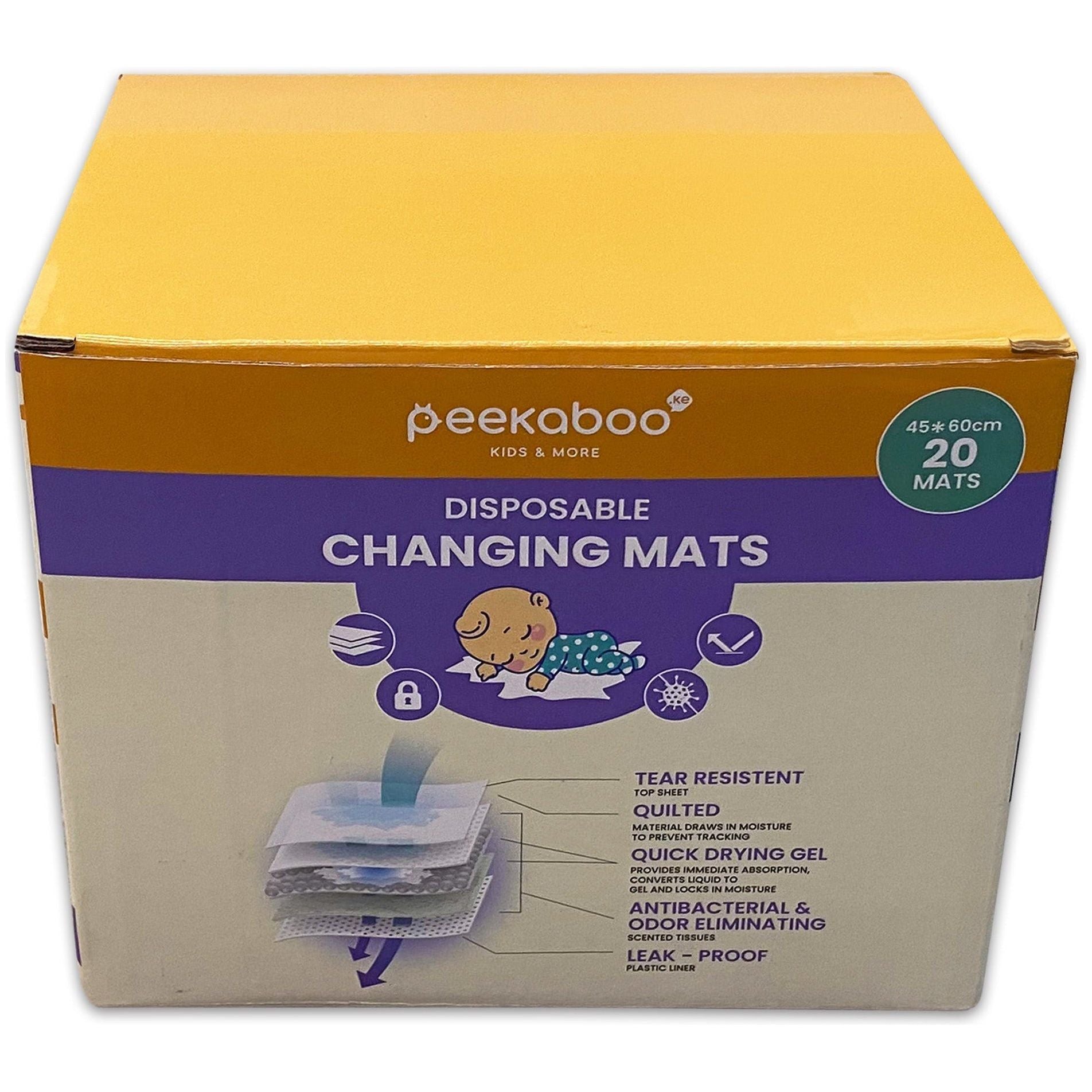 Peekaboo Disposable Changing mats (45x60cm) Large, Pack of 20 Age- Newborn & Above