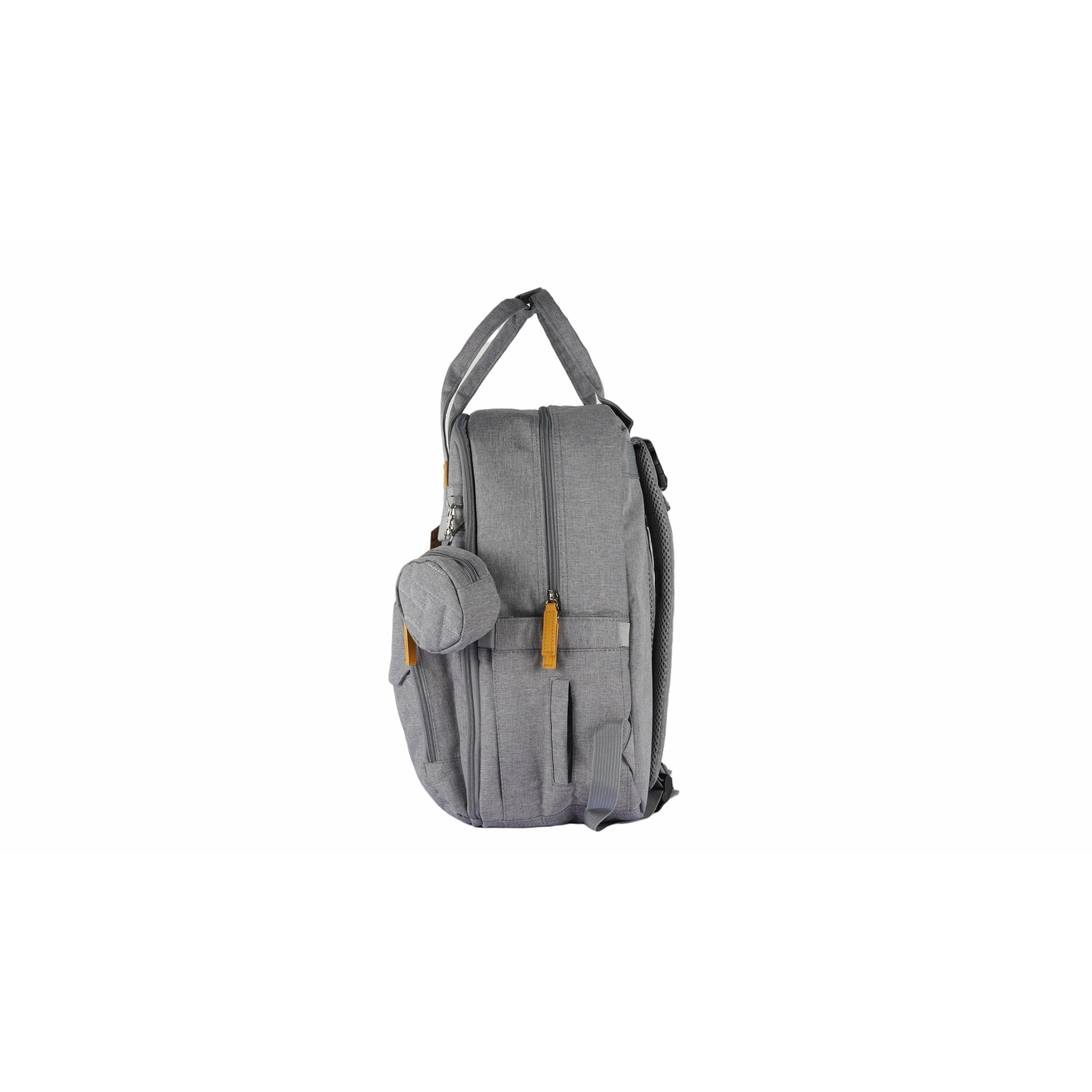 Peekaboo Multiutility Diaper Bag/ Backpack with Pacifier Case Grey