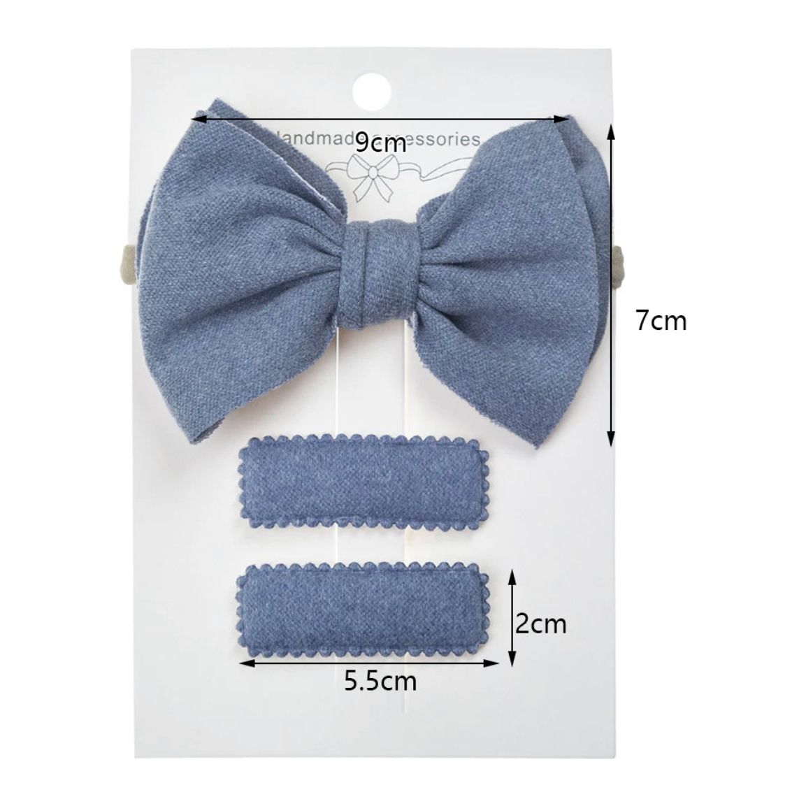 Pibi Faux Kashmere Bow Headband+ 2 Hair Clips Set Dp096 Assorted Multicolor Age- Newborn & Above