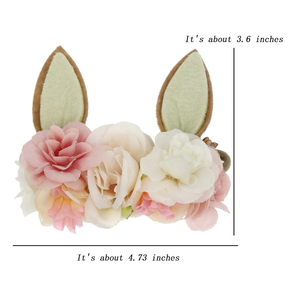 Pibi Floral Hairbands with Bunny Ears White Mx007 Age- Newborn & Above