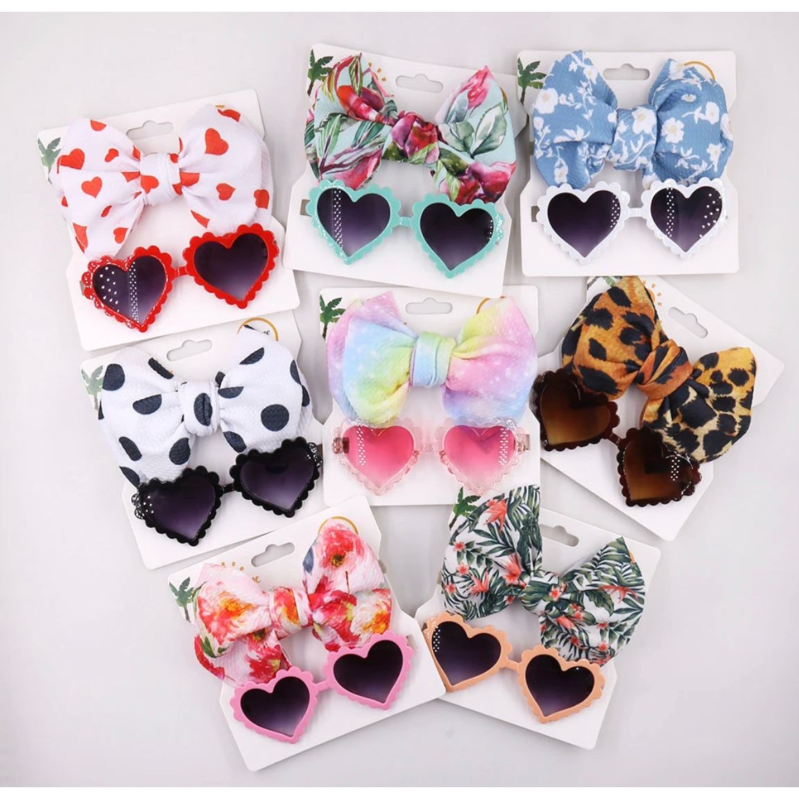 Pibi Infant Girls Hearts Sunglasses And Headband Set Dp029 Assorted Age- Newborn to 4 Years