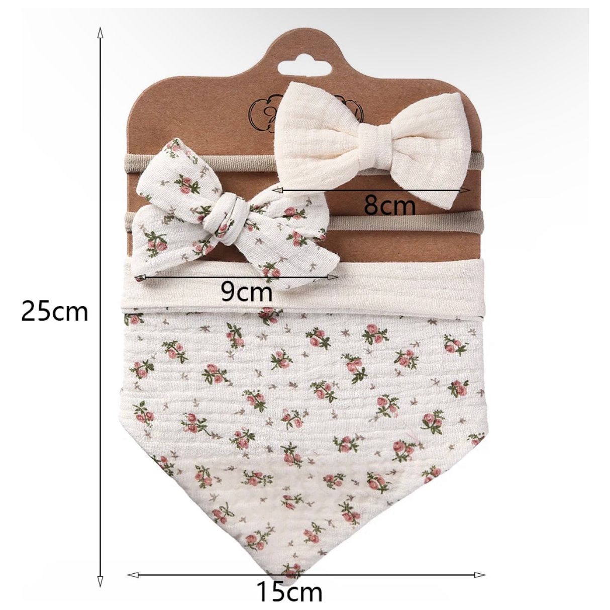 Pibi Infants 100% Wrinkled Burp Cloth+ 2 Bow Hairband Assorted Dp069 Assorted Age- Newborn & Above