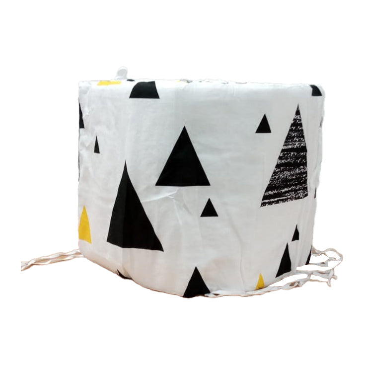 Pibi Premium Abstract Themed Reversible Cot Bumper Yellow/White/Black