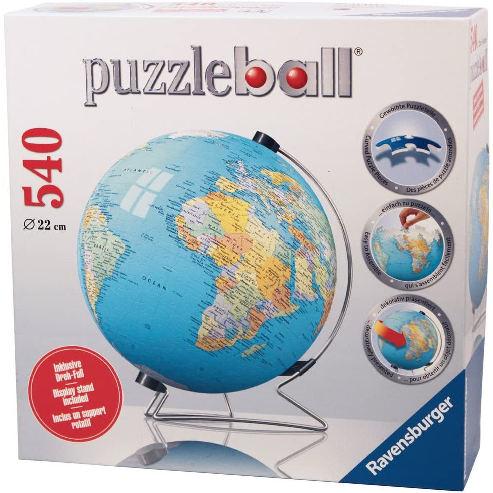 3D World Globe Puzzle - Educational Building Kit For Kids & Adults