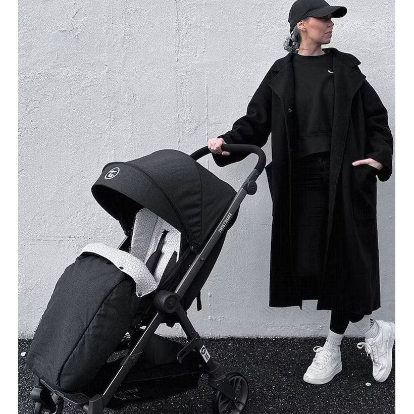 Twistshake Baby All Covered Stroller with Accessories Black Age- 1 Months & Above( Holds upto 50 Kgs)