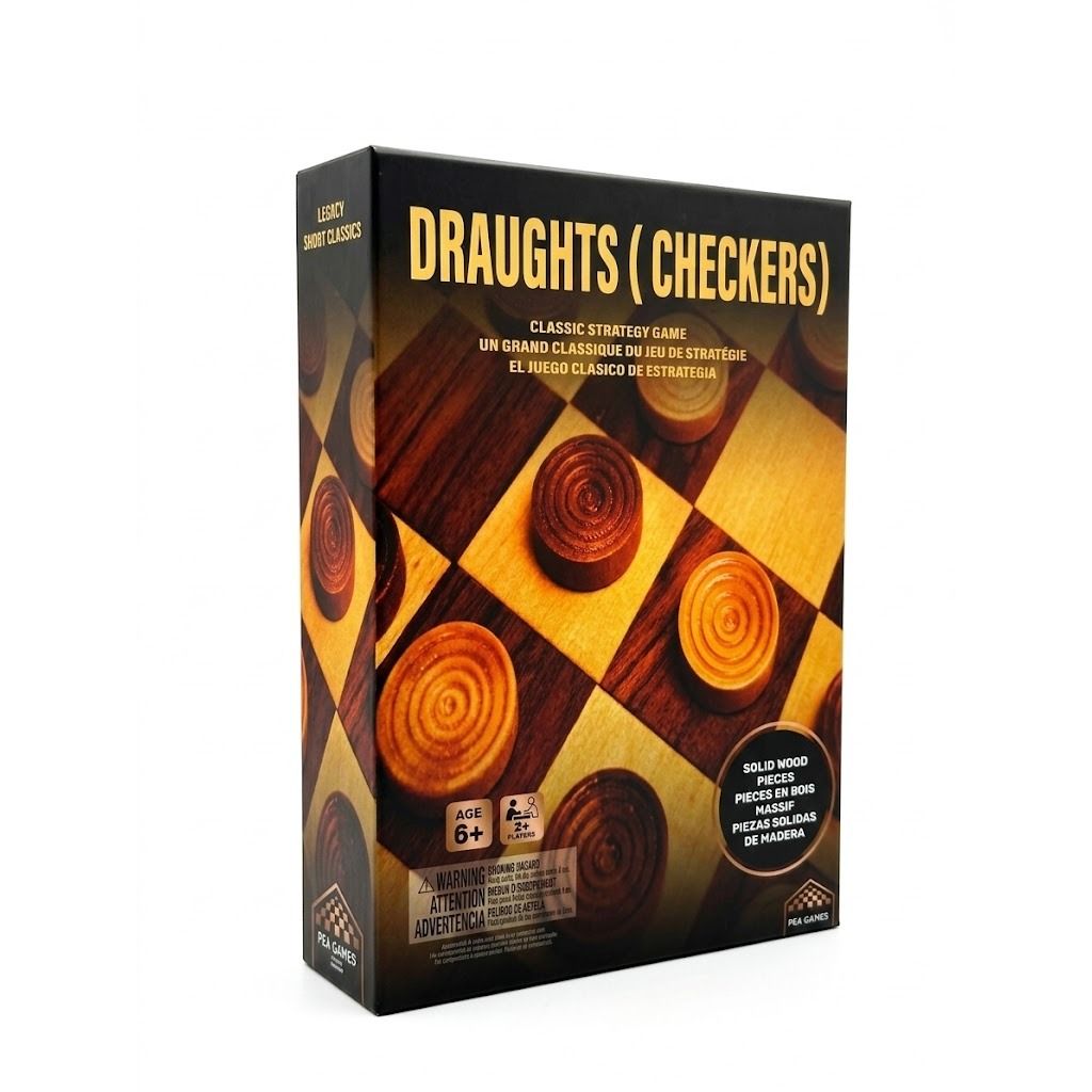 Checkers Game Wooden Version Classic Wooden Board Game for Kids & Family, Strategy Indoor Game,  Age- 5 Years & Above