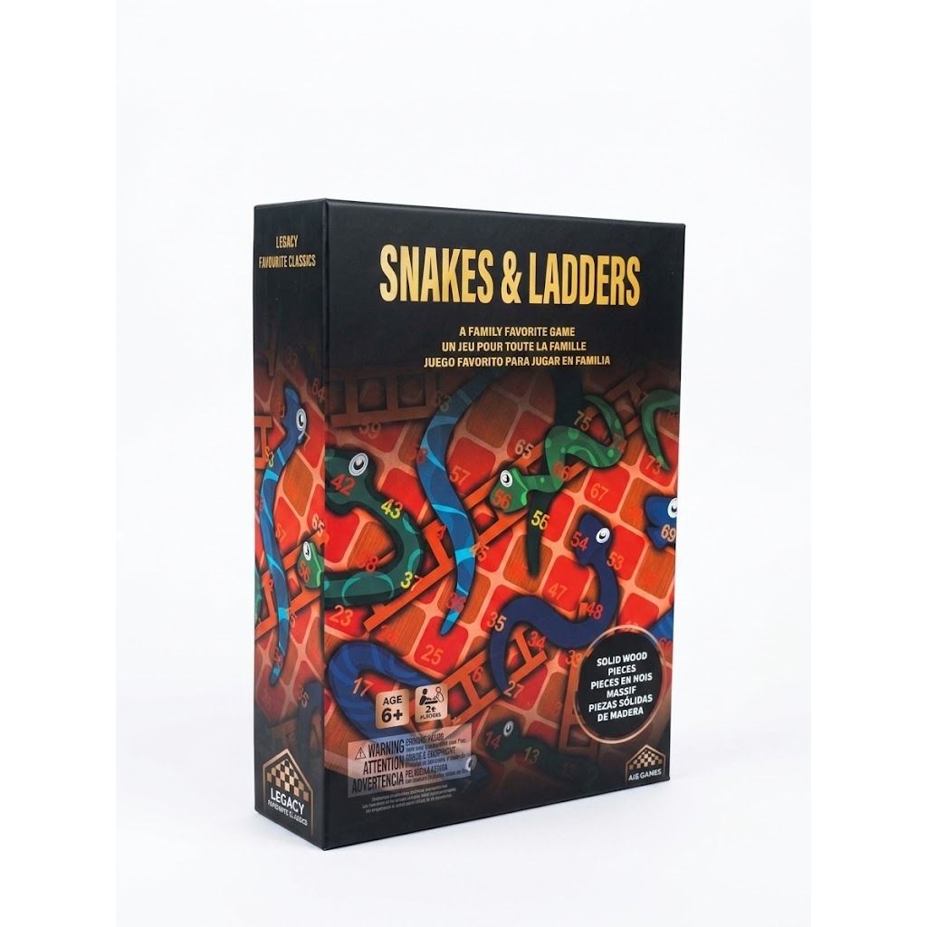 Snakes and Ladders Game Wooden Version Classic Wooden Board Game for Kids & Family, Strategy Indoor Game,  Age- 5 Years & Above