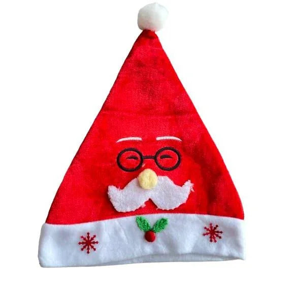 Pibi Santa Hat with Moustache  Red/White