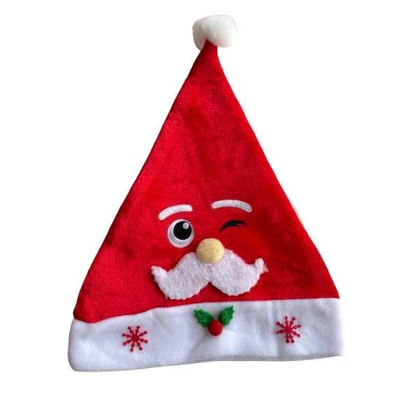 Pibi Santa Hat with Moustache  Red/White