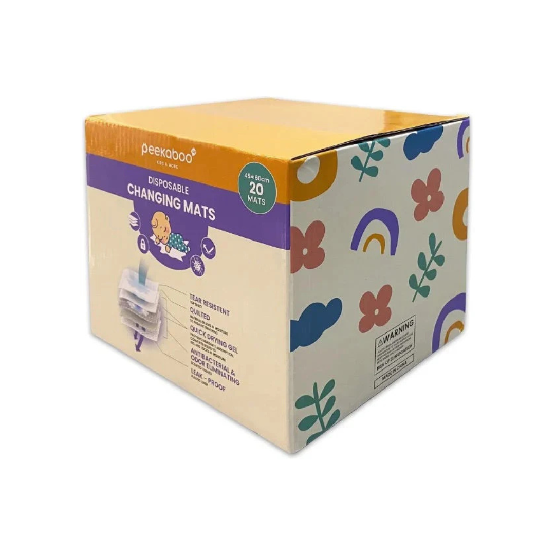 Peekaboo Disposable Changing mats (45x60cm) Large, Pack of 20 Age- Newborn & Above