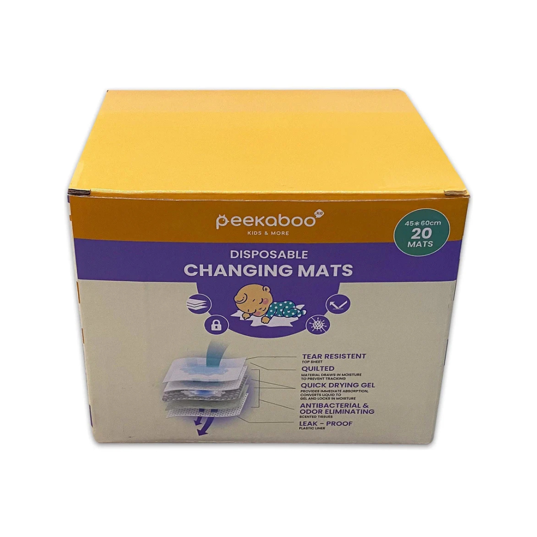 Peekaboo Disposable Changing mats (45x60cm) Large, Pack of 20 Age- Newborn & Above