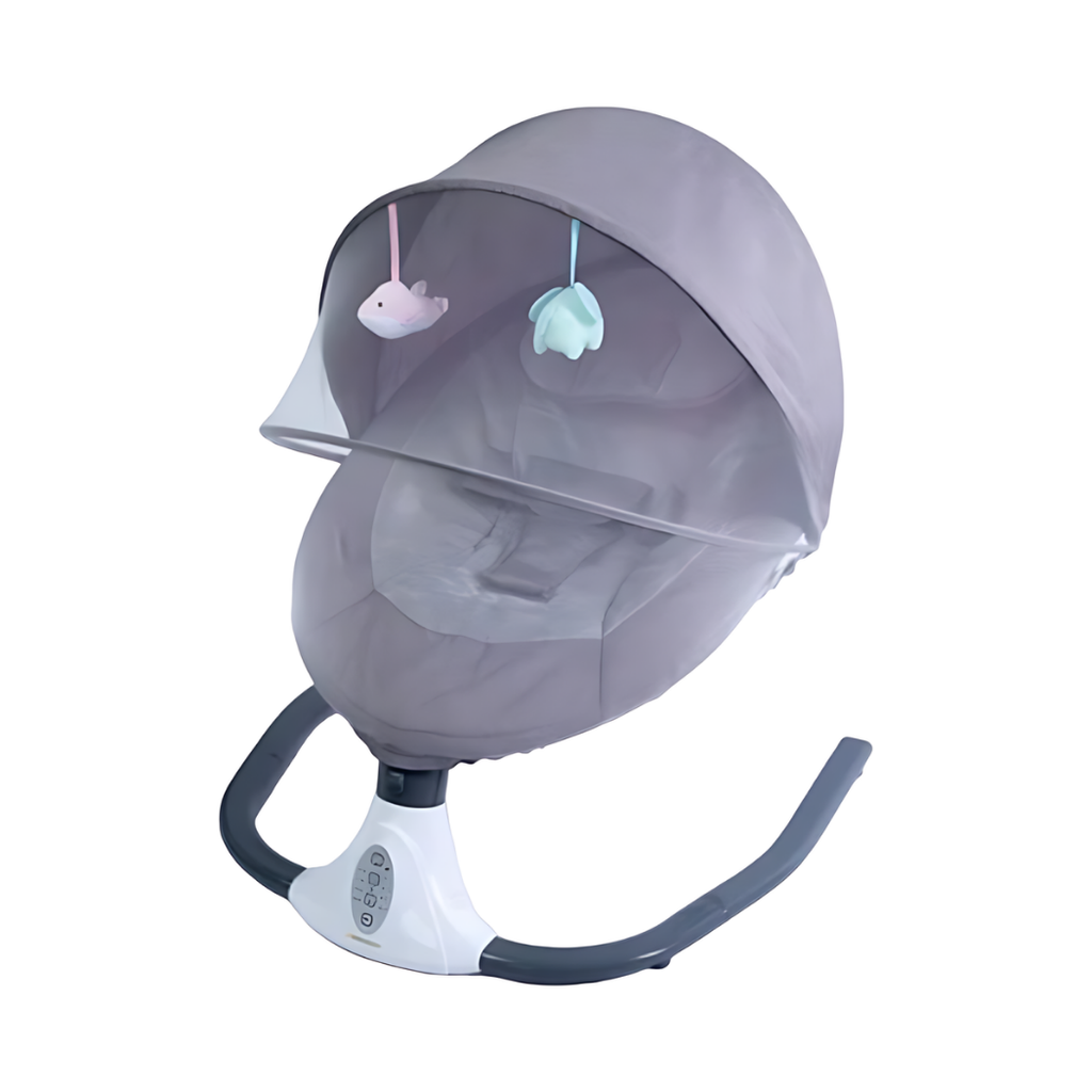 Peekaboo Musical Electric Baby Swing/Rocker with Mosquito Net Grey Age- Newborn & Above