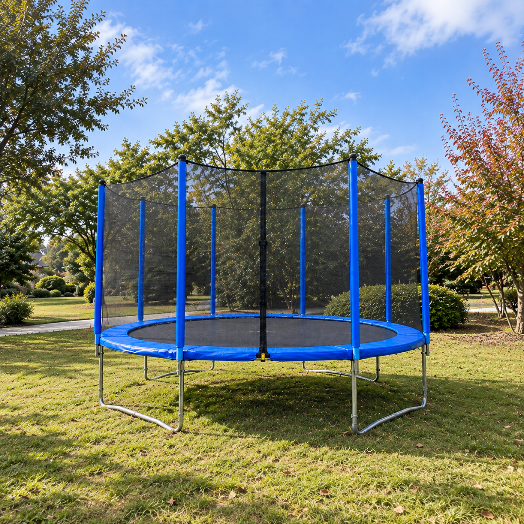 Trampoline 8ft Outdoor Kids Trampoline with Safety Net, Backyard Active Play Equipment Age- 6 Years & Above