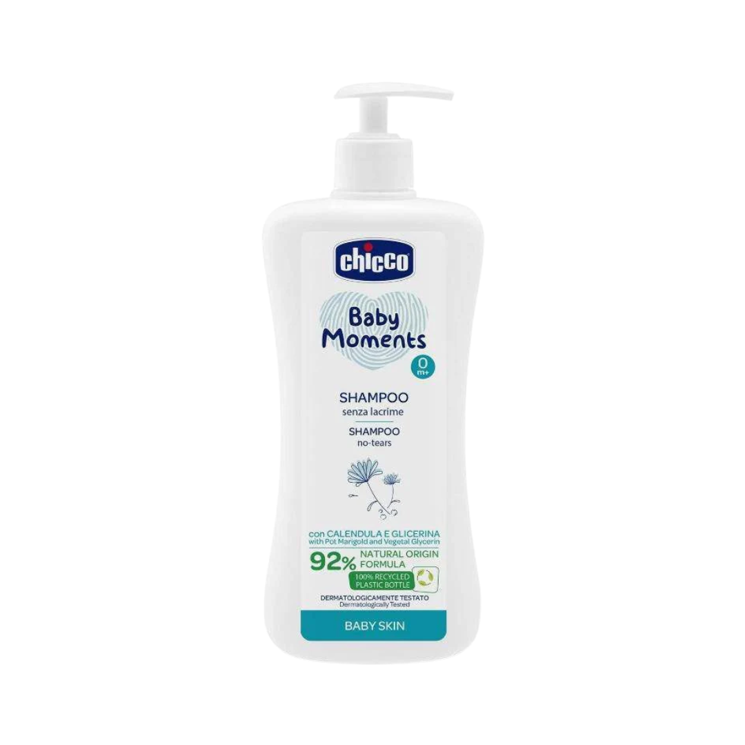 Chicco Baby Moments Shampoo No-Tears for Baby Skin 500ml Age- Newborn & Above