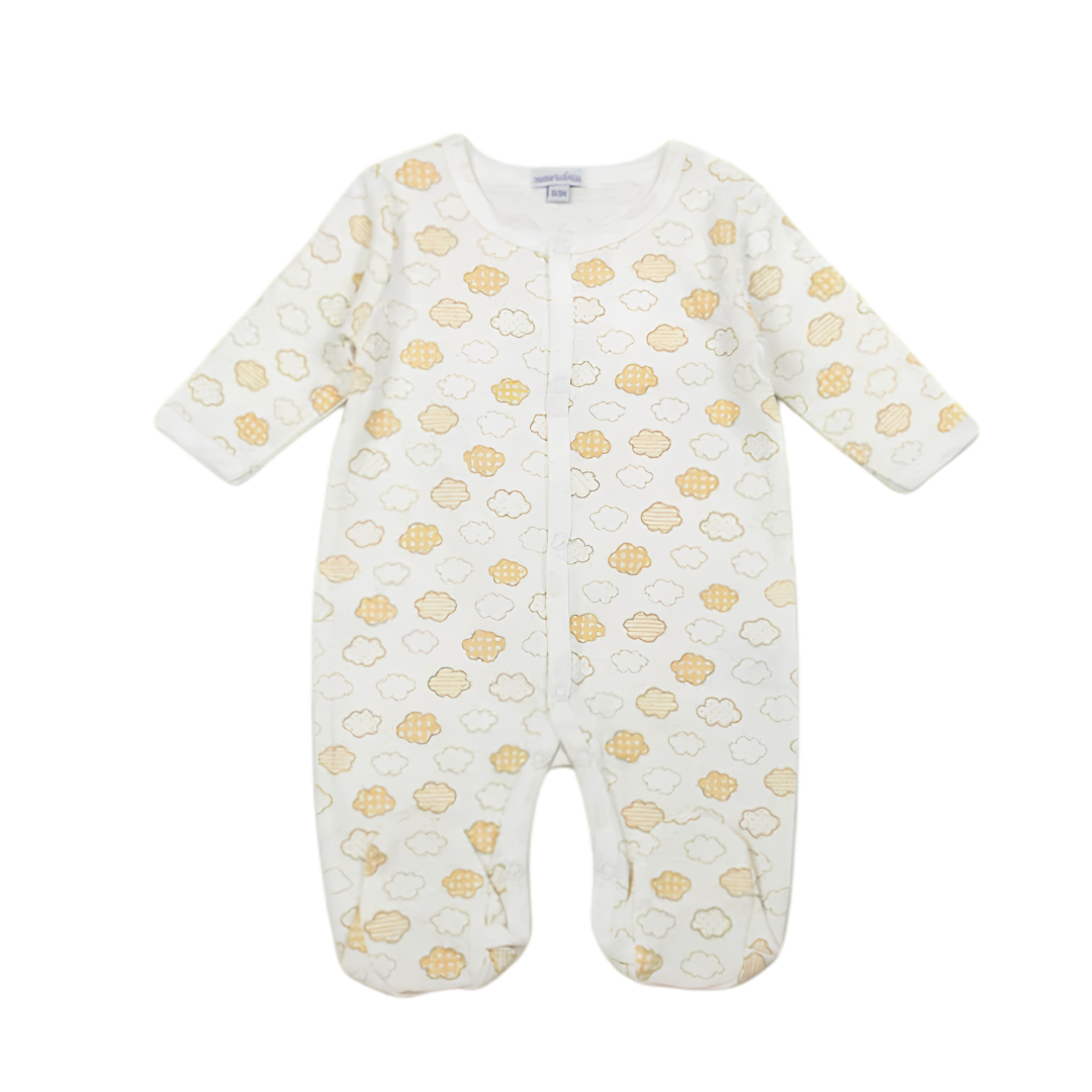 Motherschoice Clouds Printed Baby Footed Pyjama/ Romper White IT1415