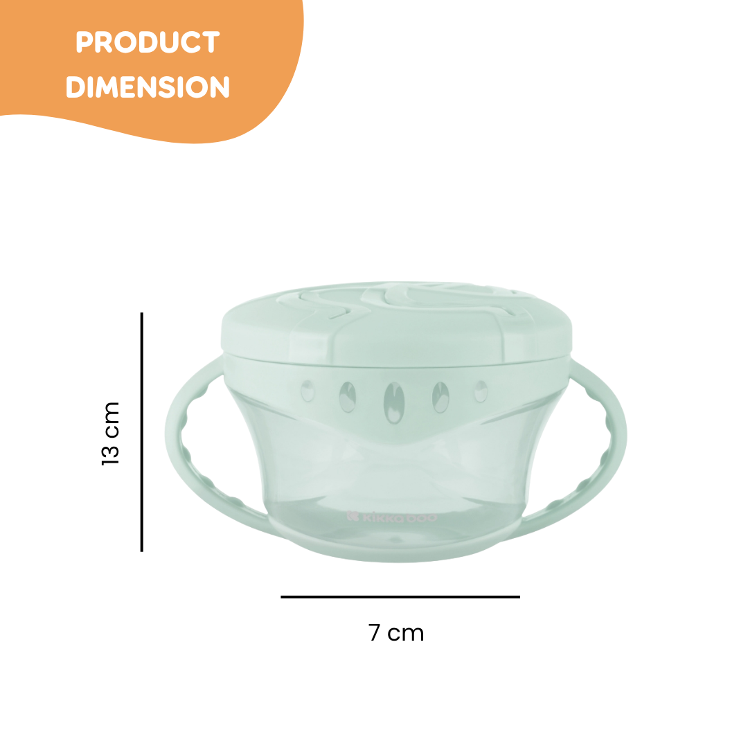 Kikkaboo Snack-me-up Kids Snack Bowl 300 Ml Mint Age- 6 Months & Above