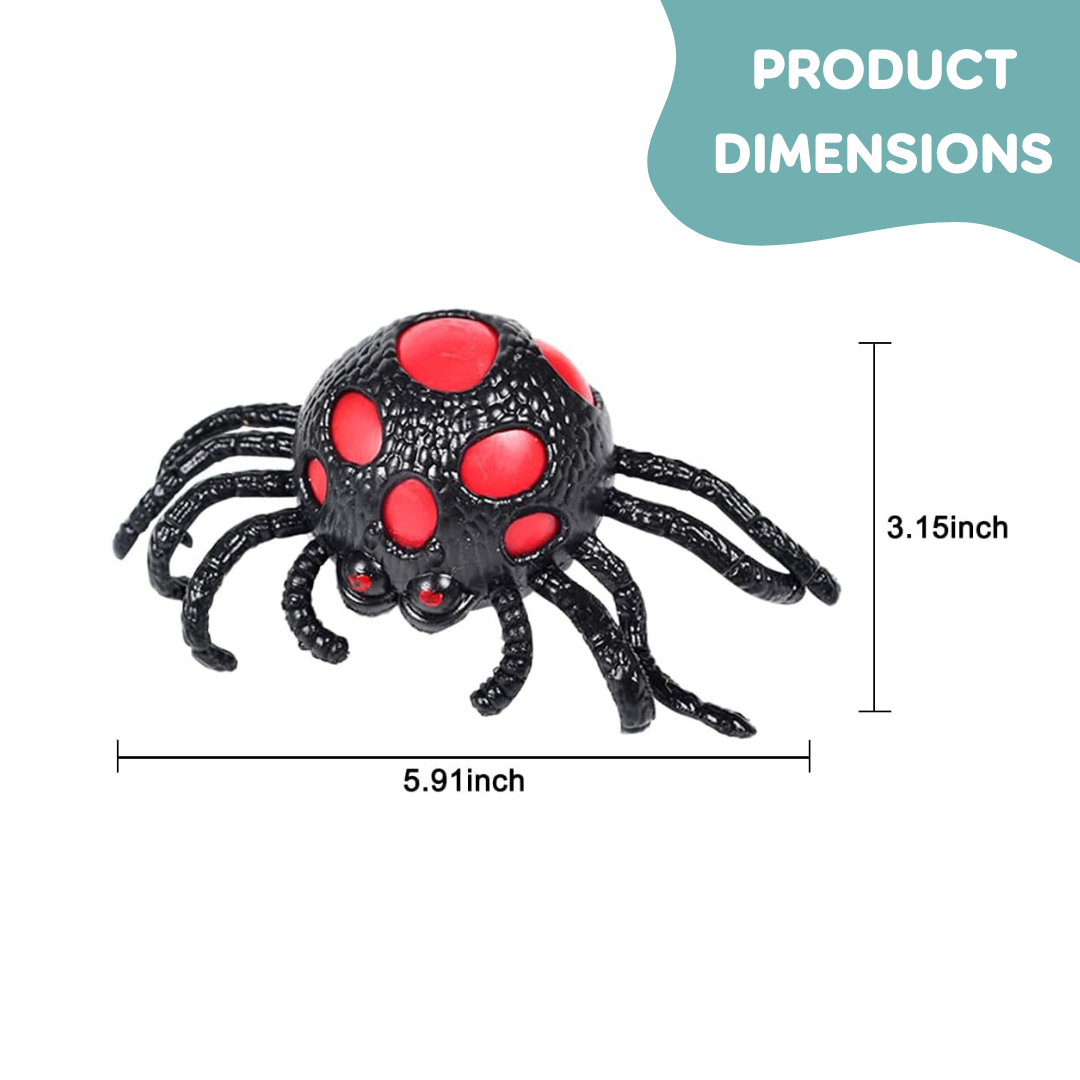 Pibi Spider Fidget Squishy Toy 15X8Cm Multicolor Assorted Pack of 1 Age- 3 Years & Above