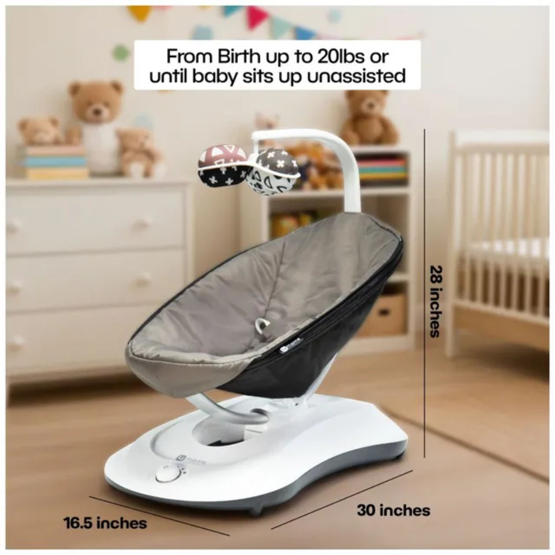 4Moms Rockaroo Baby Rocker 2.0 Model with Front to Back Gliding Motion 1048 Graphite Age- Newborn & Above