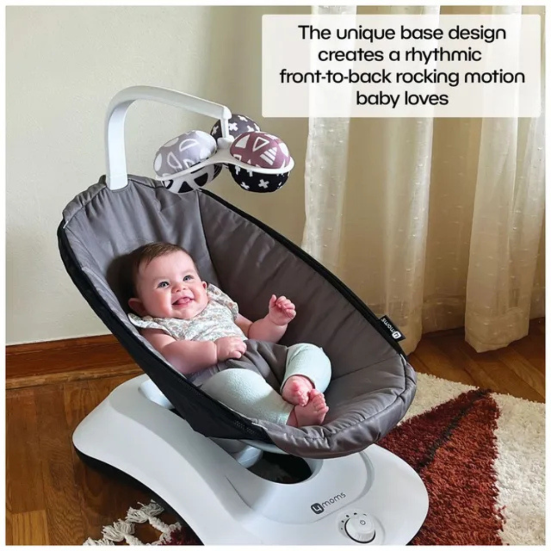 4Moms Rockaroo Baby Rocker 2.0 Model with Front to Back Gliding Motion 1048 Graphite Age- Newborn & Above