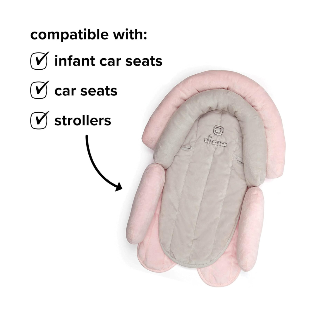 Diono Cuddle Soft 2-in-1 Baby Body Support Pillow Gray/Pink Age- Newborn & Above (Holds upto 6.8 kgs)
