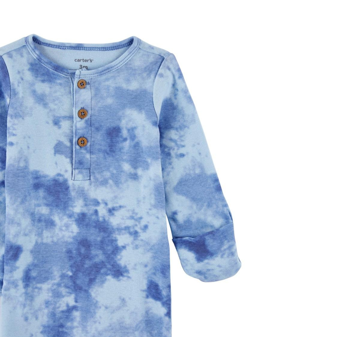 Carter's Infants Boys 2-Piece Tie-Dye Sleeper Gown & Hat Set Blue 1N036510