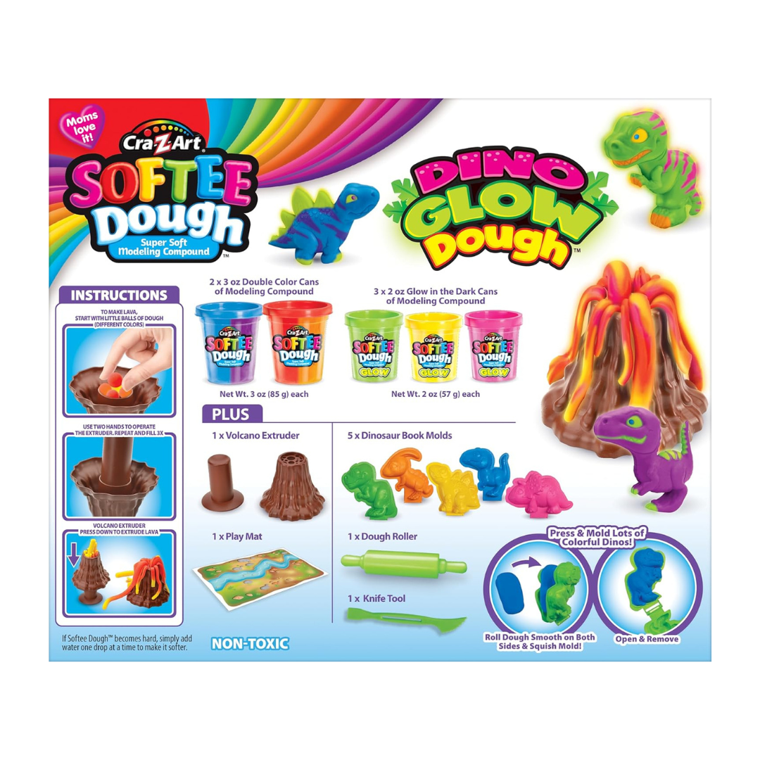 Softee Dough Dino Glow Dough Multicolor Age- 3 Years & Above