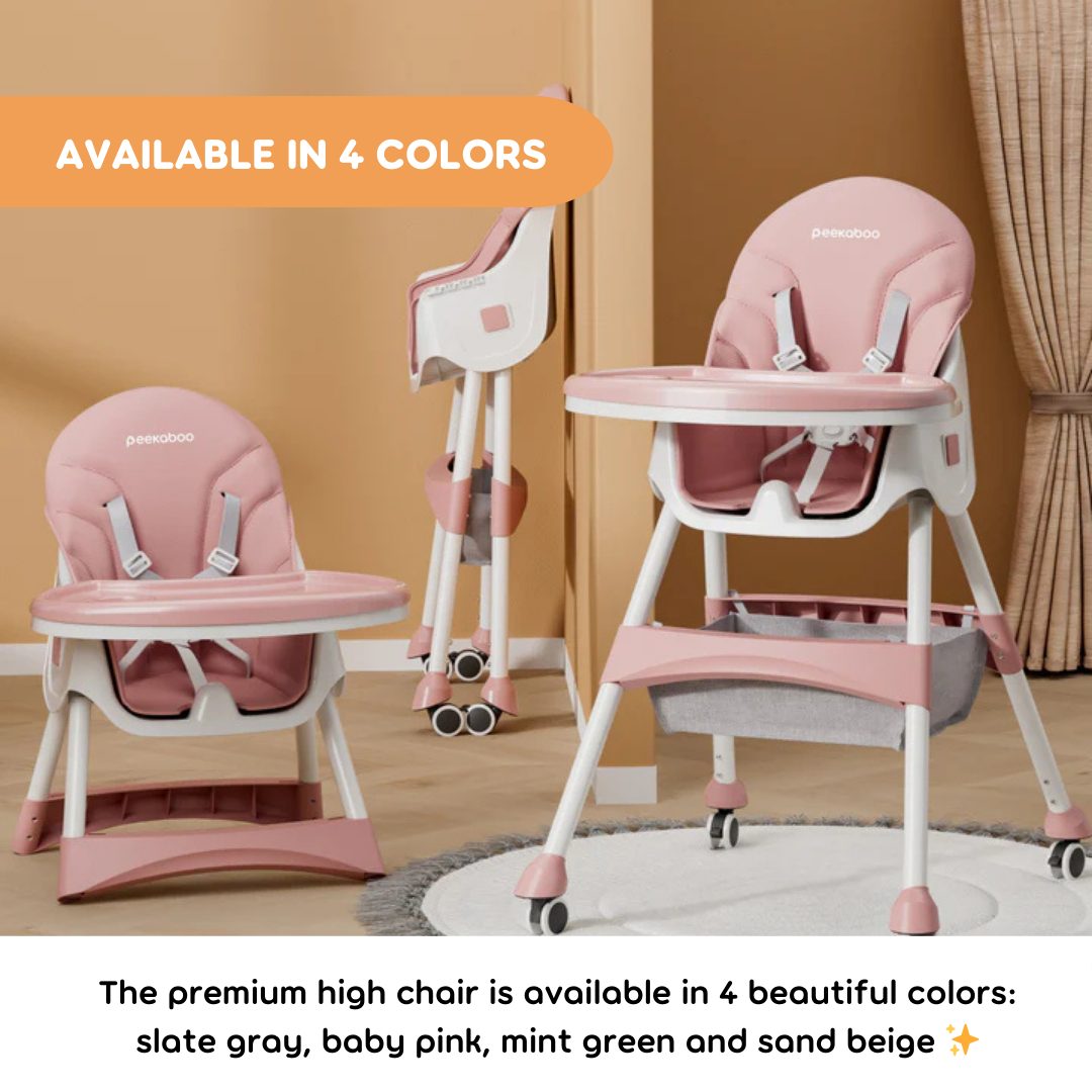Peekaboo Premium in Comfy High Chair Baby Pink Age- Months