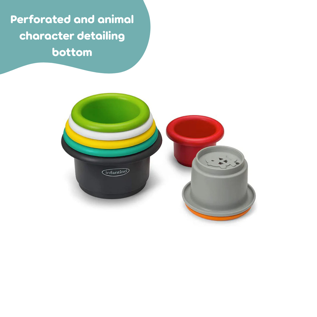 Infantino Stack 'N Nest Cups Set of 8 Multicolor Age- 9 Months & Above