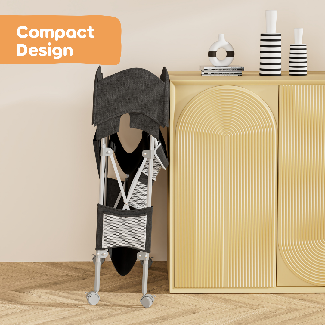 Pibi Baby Folding Changing Table with Height Adjustable Baby Changing Table with Storage Shelves, Lockable Wheels & Folding Design Grey Age- Newborn & Above