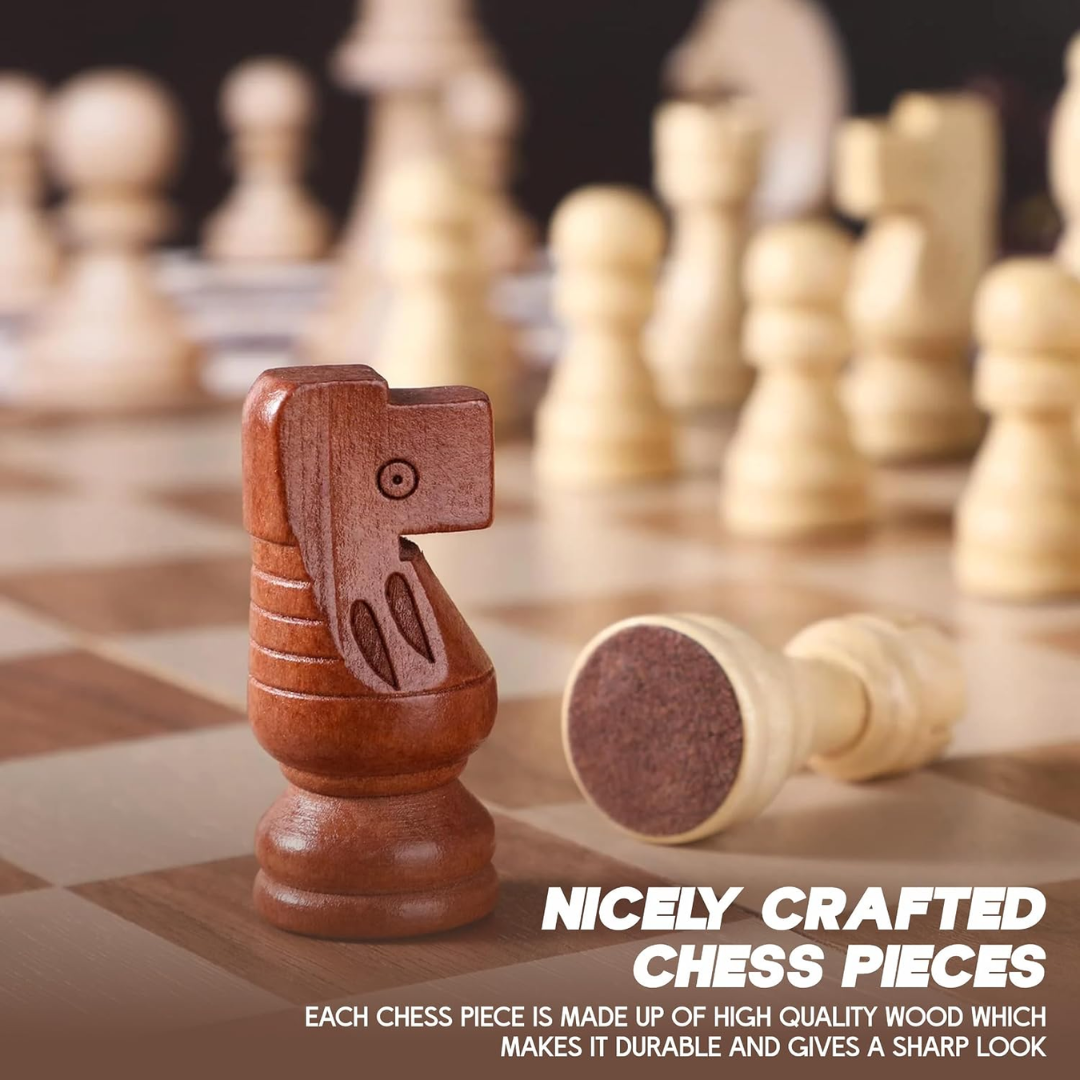 Chess Game Wooden Version Classic Wooden Board Game for Kids & Family, Strategy Indoor Game,  Age- 5 Years & Above