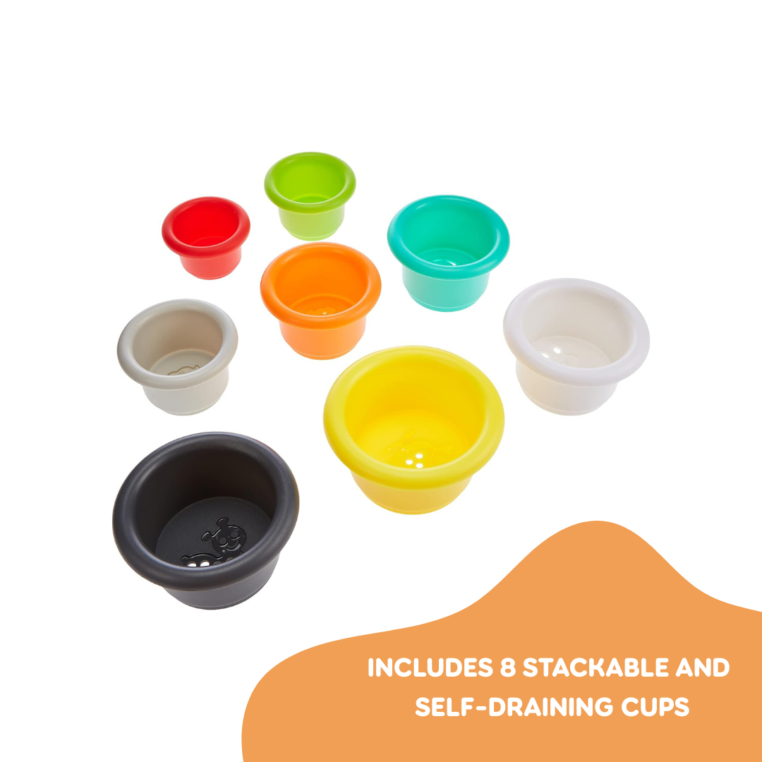 Infantino Stack 'N Nest Cups Set of 8 Multicolor Age- 9 Months & Above