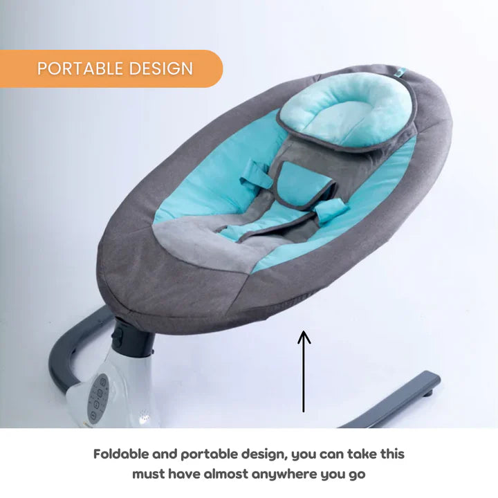 Peekaboo Musical Electric Baby Swing/Rocker with Mosquito Net Blue Age- Newborn & Above