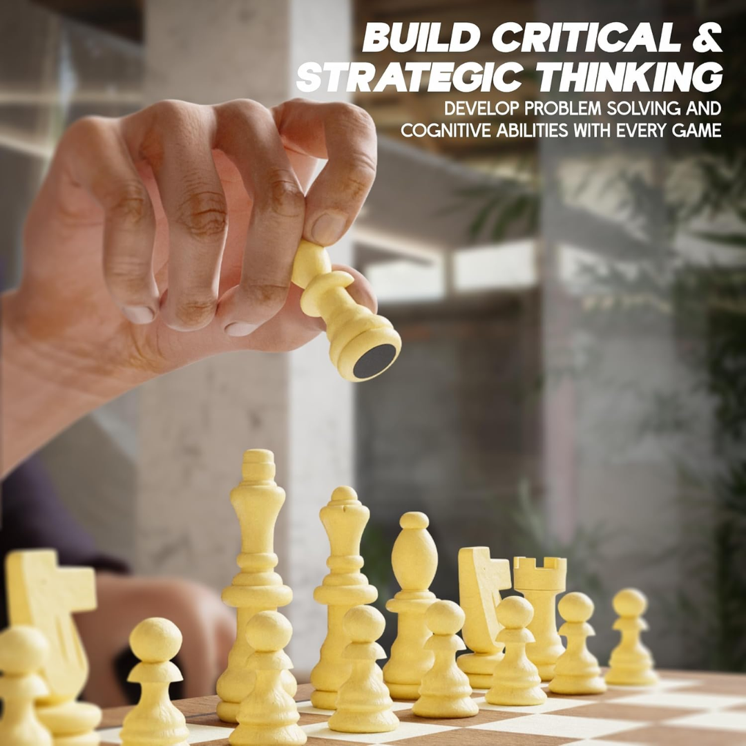 Chess Game Wooden Version Classic Wooden Board Game for Kids & Family, Strategy Indoor Game,  Age- 5 Years & Above