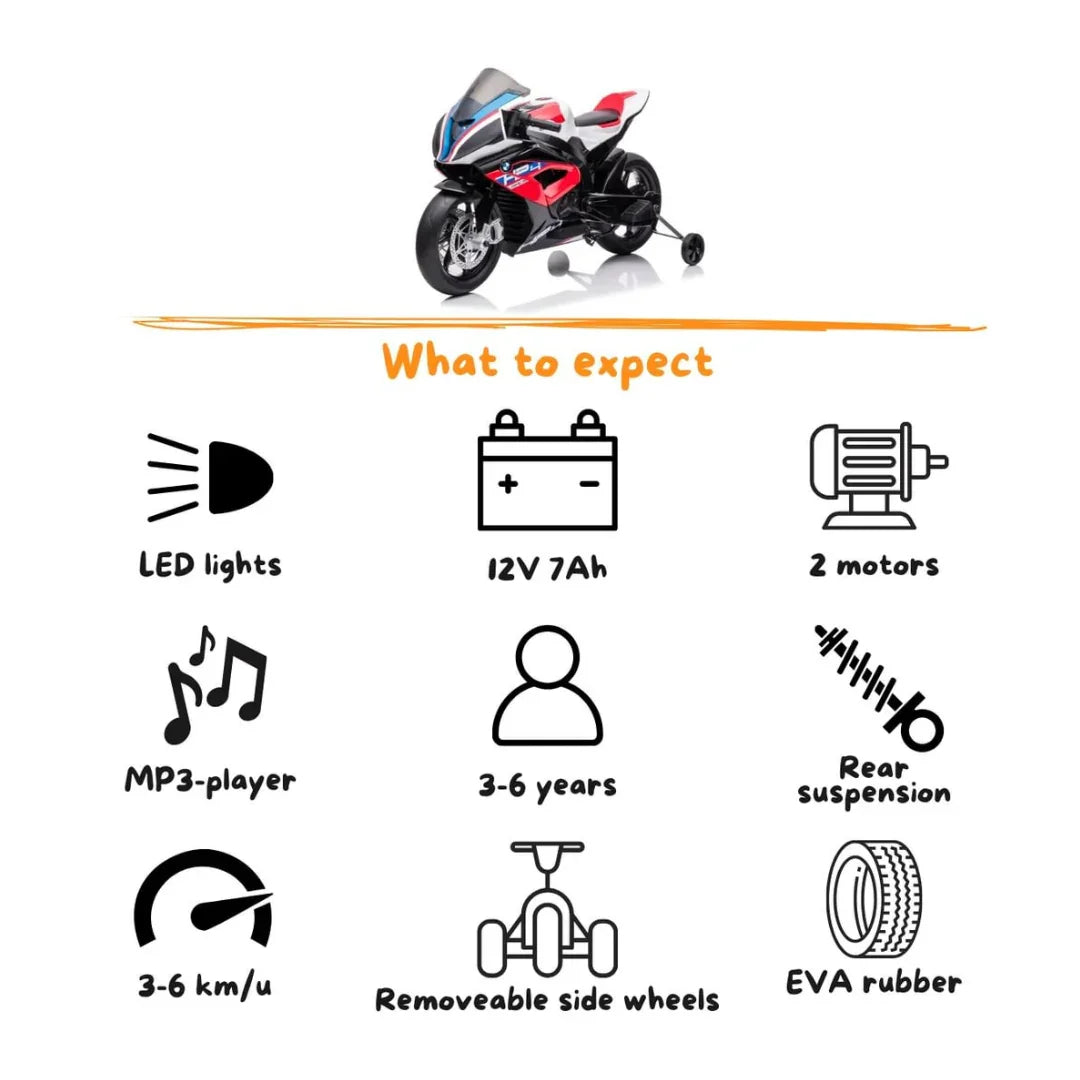 BMW Licensed 6V 1000RR Motorbike White Age- 3 Years & Above