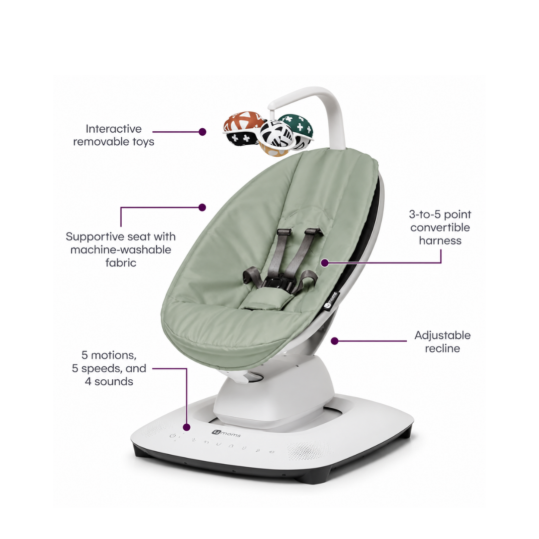 4moms mamaRoo Multi-Motion Baby Swing Sage Green Age- Newborn & Above