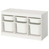 Ikea TROFAST Storage Combination with Boxes Set of 7 White ( 99x44x56 cm)