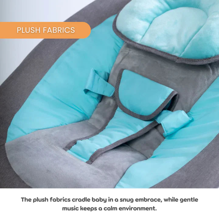 Peekaboo Musical Electric Baby Swing/Rocker with Mosquito Net Blue Age- Newborn & Above