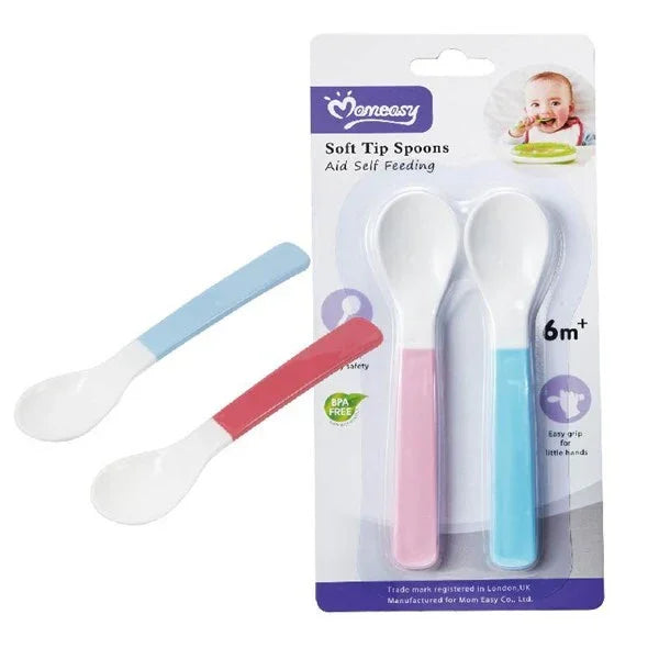 Momeasy Silicone Soft Spoons Pack of 2 Assosted 45604 Age- 6 Months ...