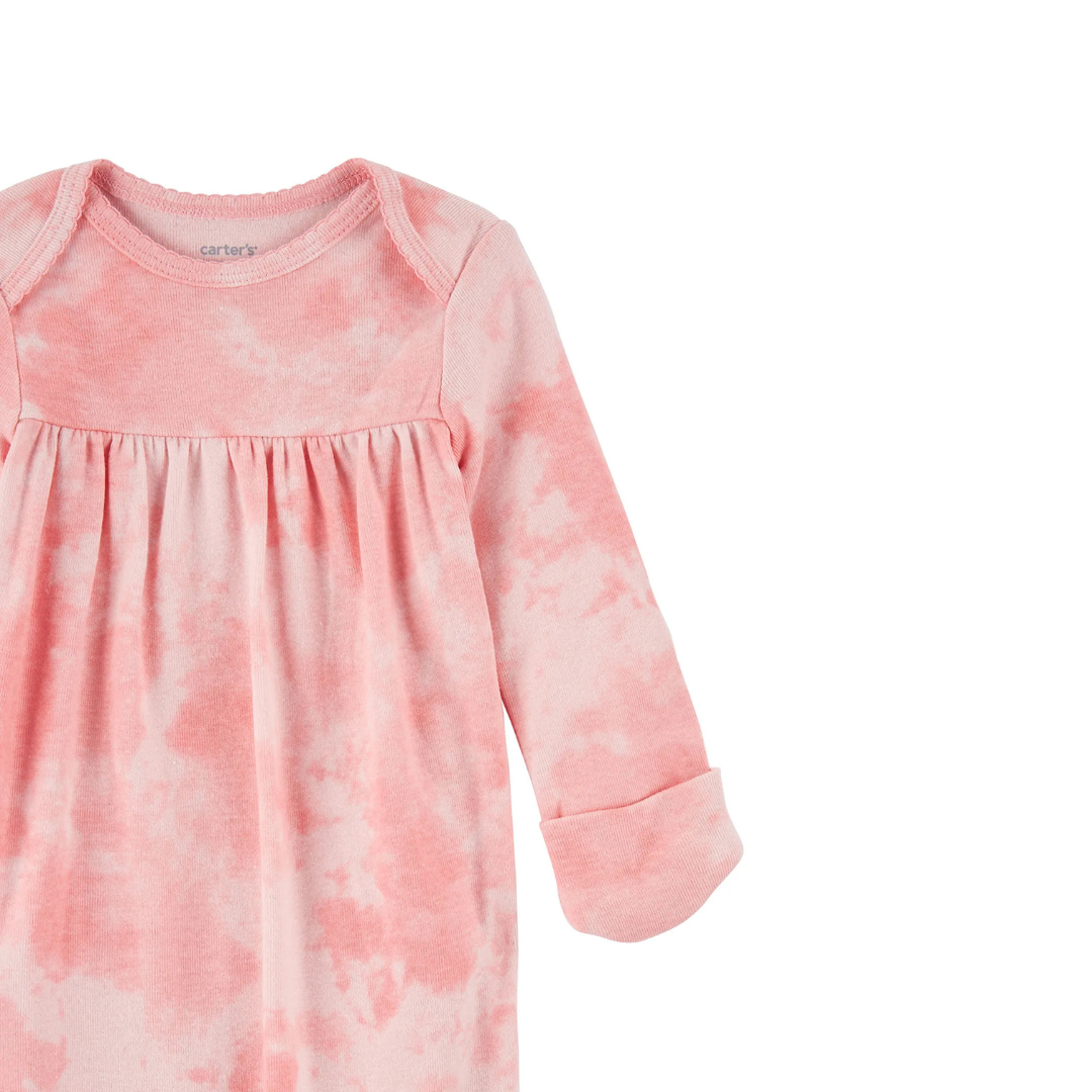 Carter's Infants Girls 2-Piece Tie-Dye Sleeper Gown Set Pink 1N037510