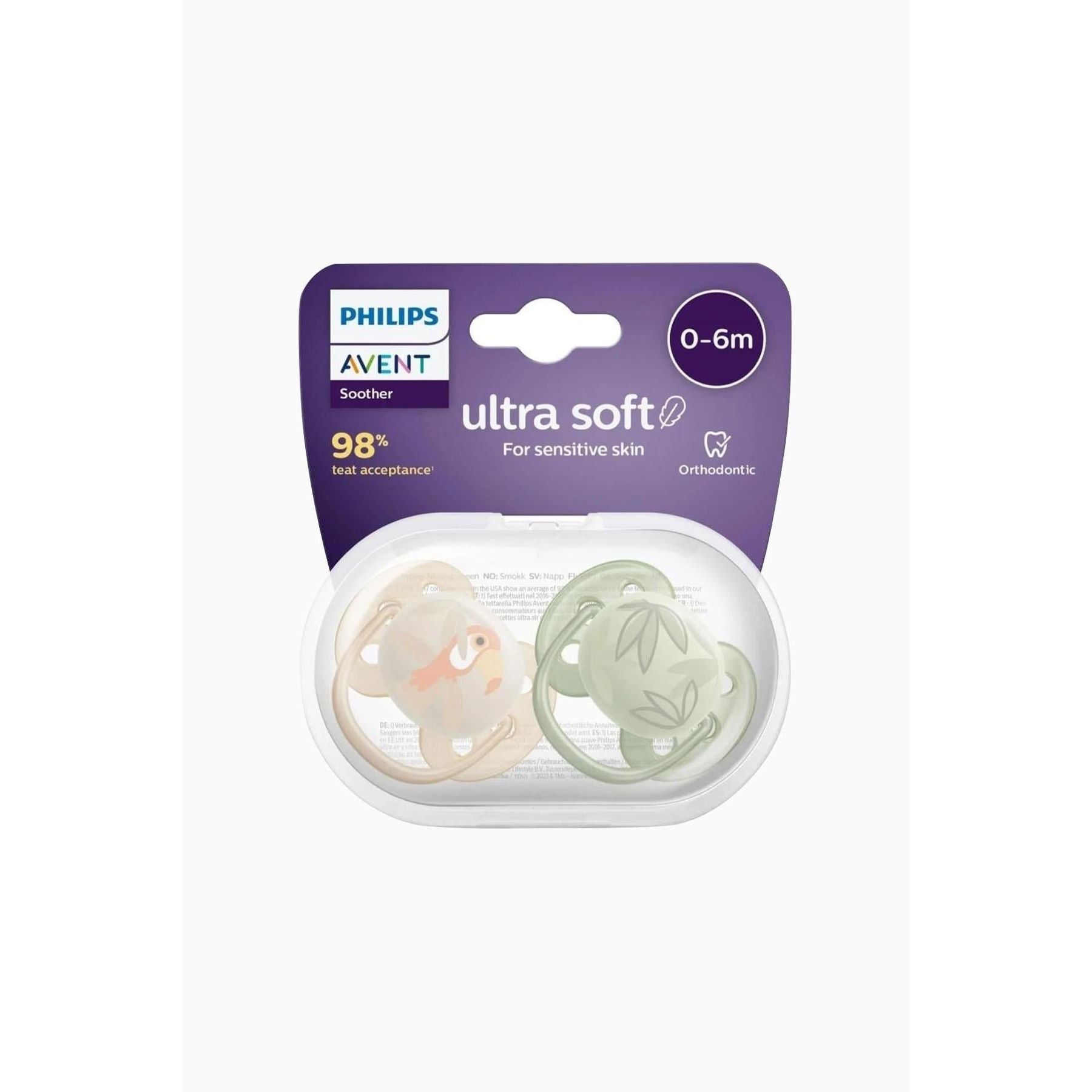 Philips Avent Ultra Air Pacifier, Orthodontic and BPA-Free, with Extra Ventilation Holes, 0-6 Months  2-Pack